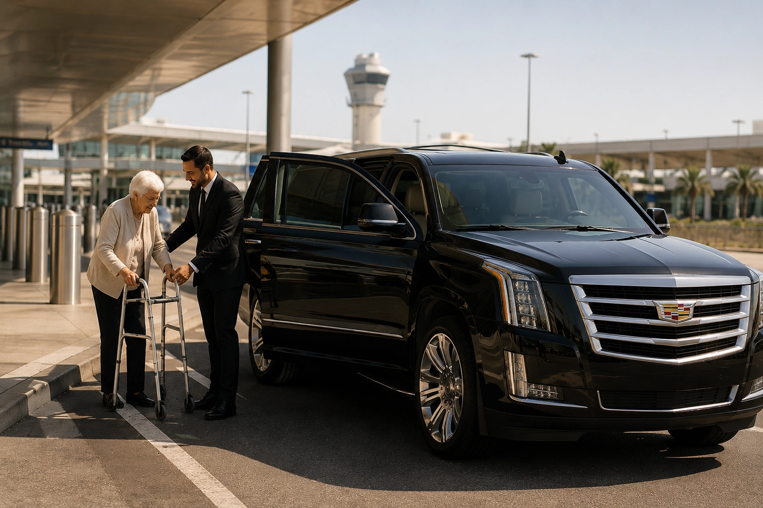 bringing elderly parents through lax