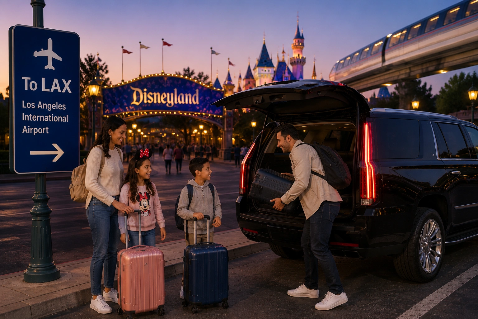 sunday evening disneyland to lax